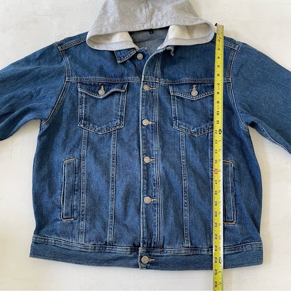 Armani Exchange Men's Denim Jacket with Removable Gray Fleece Hood Size M - Picture 8 of 10